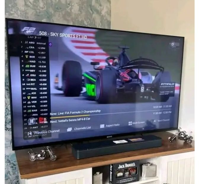 High definition Smart TV display streaming motorsports tournament on Shack TV