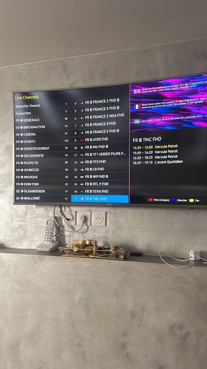 US customer living room television playing live football broadcast on Shack TV